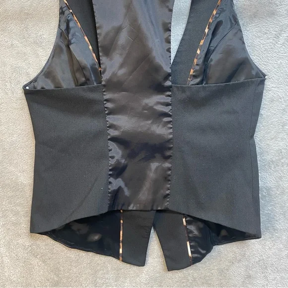 Express Design Studio Vest Black Sleeveless Fitted Career Party Size 4 - Picture 7 of 12